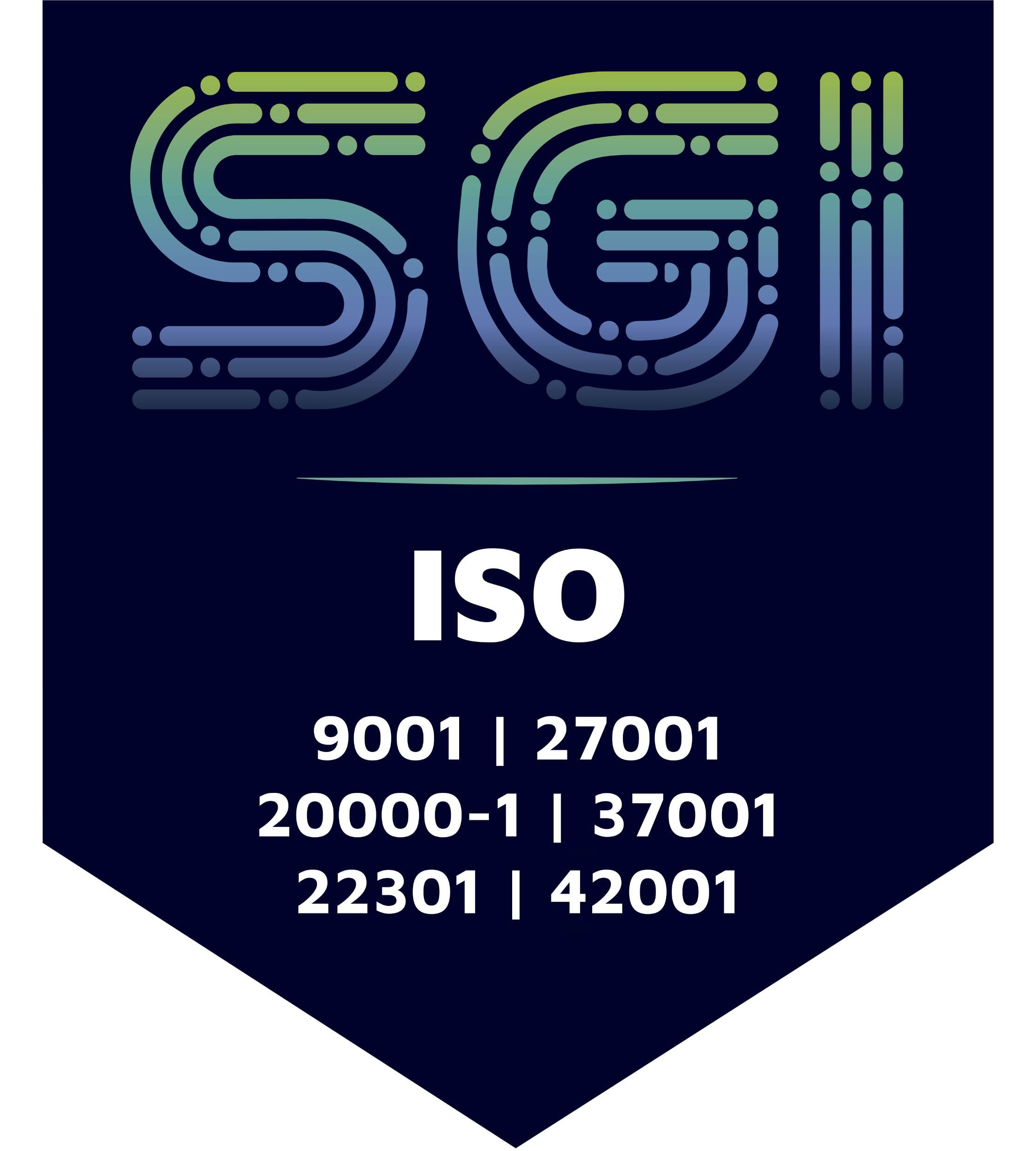 ISO 9001 · 27001 · 20000 · 37001 · 22301 · 42001